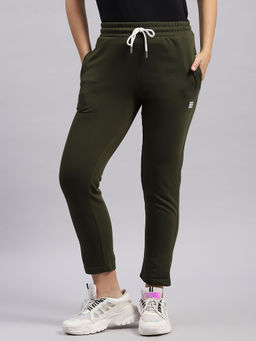 Rock.it - Womens Olive Solid Regular Fit Lower Trousers