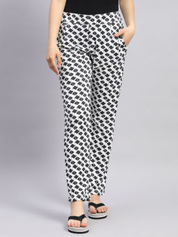 Monte Carlo - Womens Black Printed Regular Fit Lower Trousers