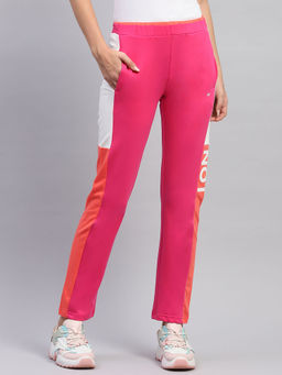 Monte Carlo - Womens Pink Colourblocked Regular Fit Lower Trousers