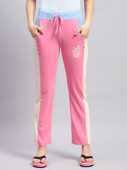 Monte Carlo - Womens Pink Colorblock Regular Fit Lower Trousers