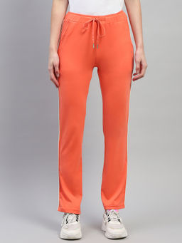 Monte Carlo - Womens Orange Solid Regular Fit Lower Trousers