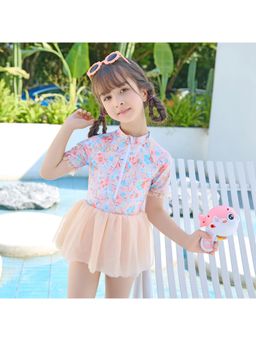 Little Surprise Box - Pink Big Floral Tutu Style Swimwear for Kids