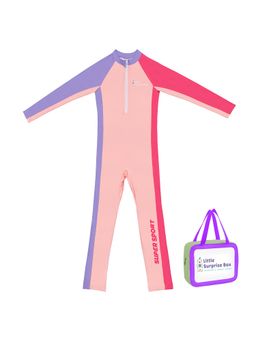 Little Surprise Box - Pink Tri Colour Super Sport Swimwear for Kids with UPF 30+