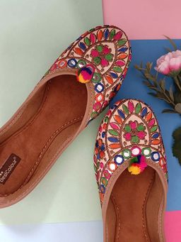 Desi Colour - Multi-Color Mirror Forest Juttis