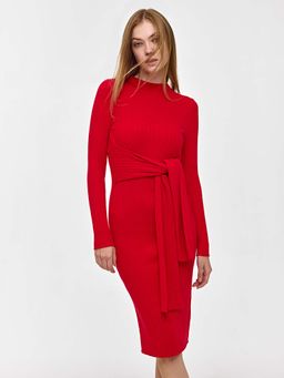 Cover Story - Red Midi Knit Dress