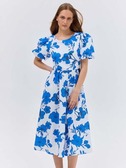 Cover Story - Tropical Blue Printed Dress