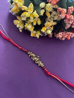 Digital Dress Room - Designer Rakhi TortoiseElephant Rudraksha Beads Mauli Thread Rakhi