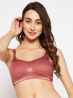 Clovia - Cotton Solid Non-Padded Full Cup Wire Free Full Figure Bra - Mauve