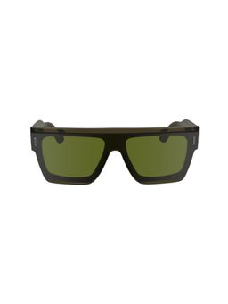 Calvin Klein - Unisex Green Lens Round Sunglasses with 100% Uv Protection (55)