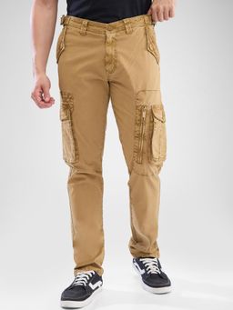 Spykar - Khaki Regular Fit Cargo Pant for Men