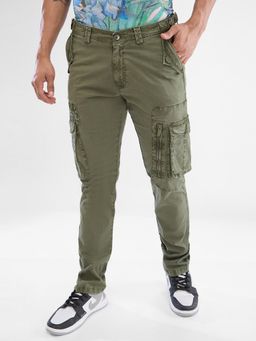 Spykar - Green Regular Fit Cargo Pant for Men