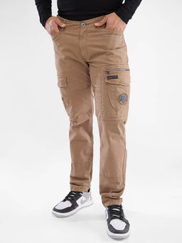 Spykar - Khaki Regular Fit Cargo Pant for Men