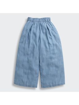 TINY GIRL - Cotton Solid Full Length Jeans- Light Blue