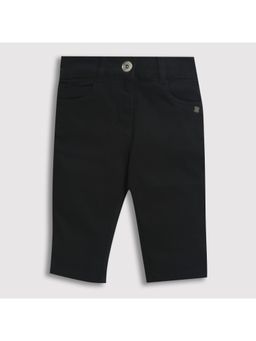 TINY GIRL - Solid Denim 3/4th Capris- Black