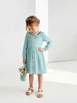 max - Girls Embroidered Collar Dress