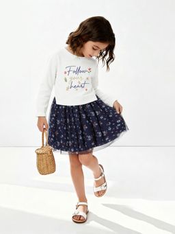 max - Girls Off White Tulle Dress