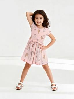 max - Girls Printed Dress