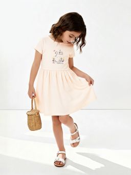max - Girls Beige Printed Dress