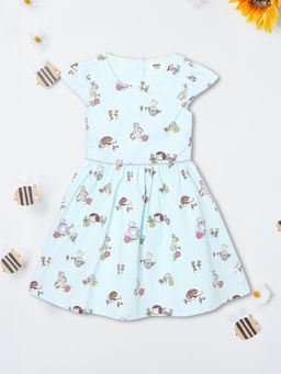 max - Girls Green Printed Dress