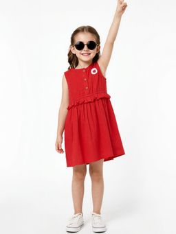 max - Girls Dobby Woven A-Line Dress