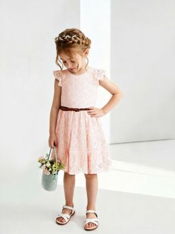 max - Girls Lace Dress with Belt