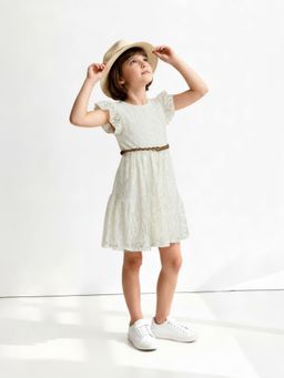 max - Girls Lace Dress with Belt