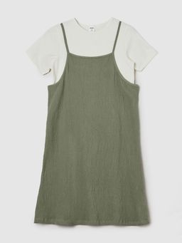 max - Girls Textured Dress with T-shirt