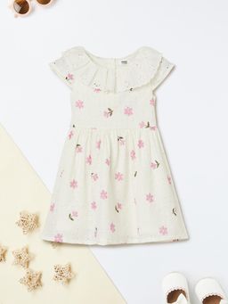 max - Girls Floral Self Design Dress
