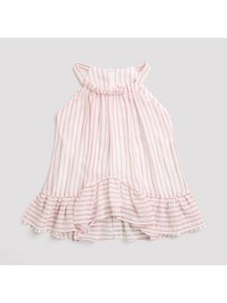 TINY GIRL - Sleeveless Stripe Printed Top- Onion Pink