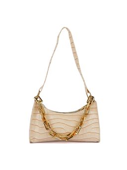 London Rag - Off White Croc Patten Baguette Bag