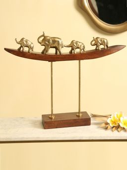 Manor House - Elephant Family Sculpture On Stand