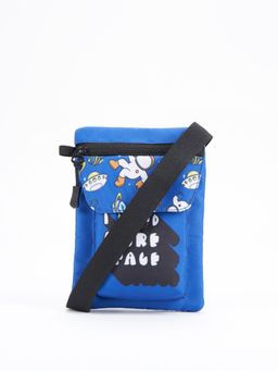 Bewakoof - Unisex Blue I Need Space Graphic Printed Sling Bag