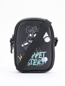 Bewakoof - Unisex Black Puppet Master Mini Graphic Printed Sling Bag