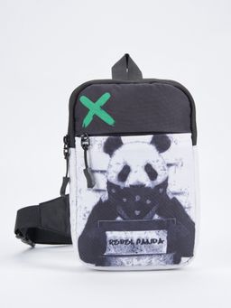 Bewakoof - Unisex Black Rebel Panda Printed Sling Bag