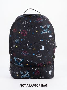 Bewakoof - Unisex Black Star Light Printed Small Backpack