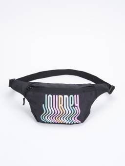 Bewakoof - Unisex Black Journey Typography Fanny Waist Bag