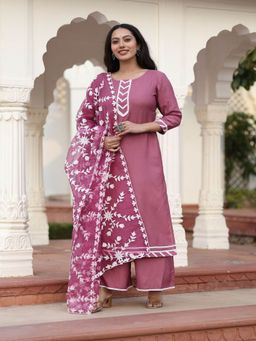 Mulmul - Amyra Kurta-Palazzo and Dupatta (Set of 3)