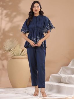 Rangdeep - Gahan Embroidered Pure Cotton Mandarin Neck Co-Ord Set