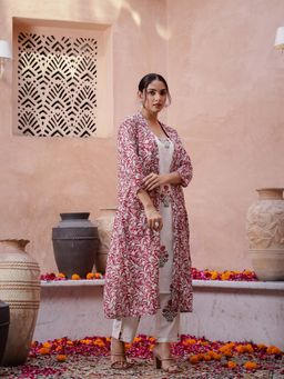 Rangdeep - Gahan Women Floral Regular Pure Cotton Kurta With Pant & Shrug