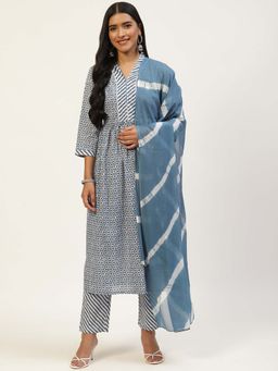 Rangdeep - Floral Empire Pure Cotton Anarkali Kurta With Pant & Dupatta
