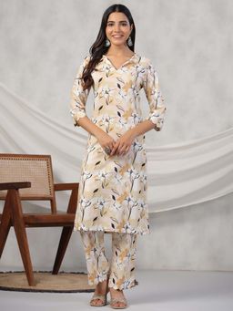 Rangdeep - Floral Regular Pure Cotton Kurta With Pant