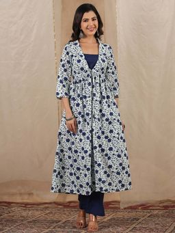 Rangdeep - Floral Pure Cotton Kurta With Pant & Shrug