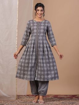 Rangdeep - Ethnic Motifs Thread Work Pure Cotton Kurta With Salwar