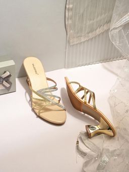 Valentino - Women Premium Gold Sandal Heels