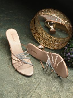 Valentino - Women Premium Rose Gold Sandal Heels
