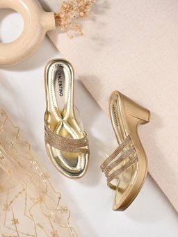 Valentino - Women Premium Gold Sandal Heels