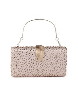 TREASO CLOSET - Leaflet Gold Clutch Bag for Women