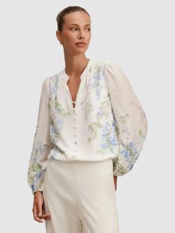 Forever New - Dove Placement Print Blouse