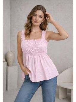 Lounge Dreams - Elactic Gathered Poplin Cotton Top