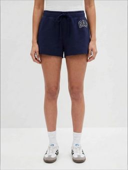 GAP - Navy Blue Women Logo Relaxed Mid Rise Shorts